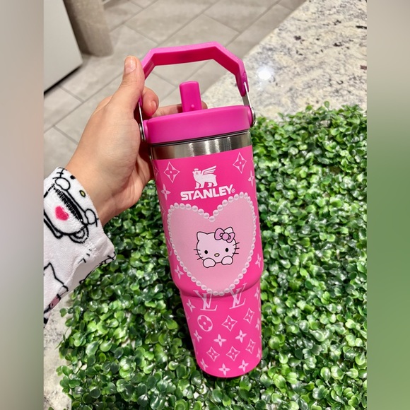 Stanley Pink customized Tumbler with cute hello kitty Design 30 oz - Picture 2 of 4